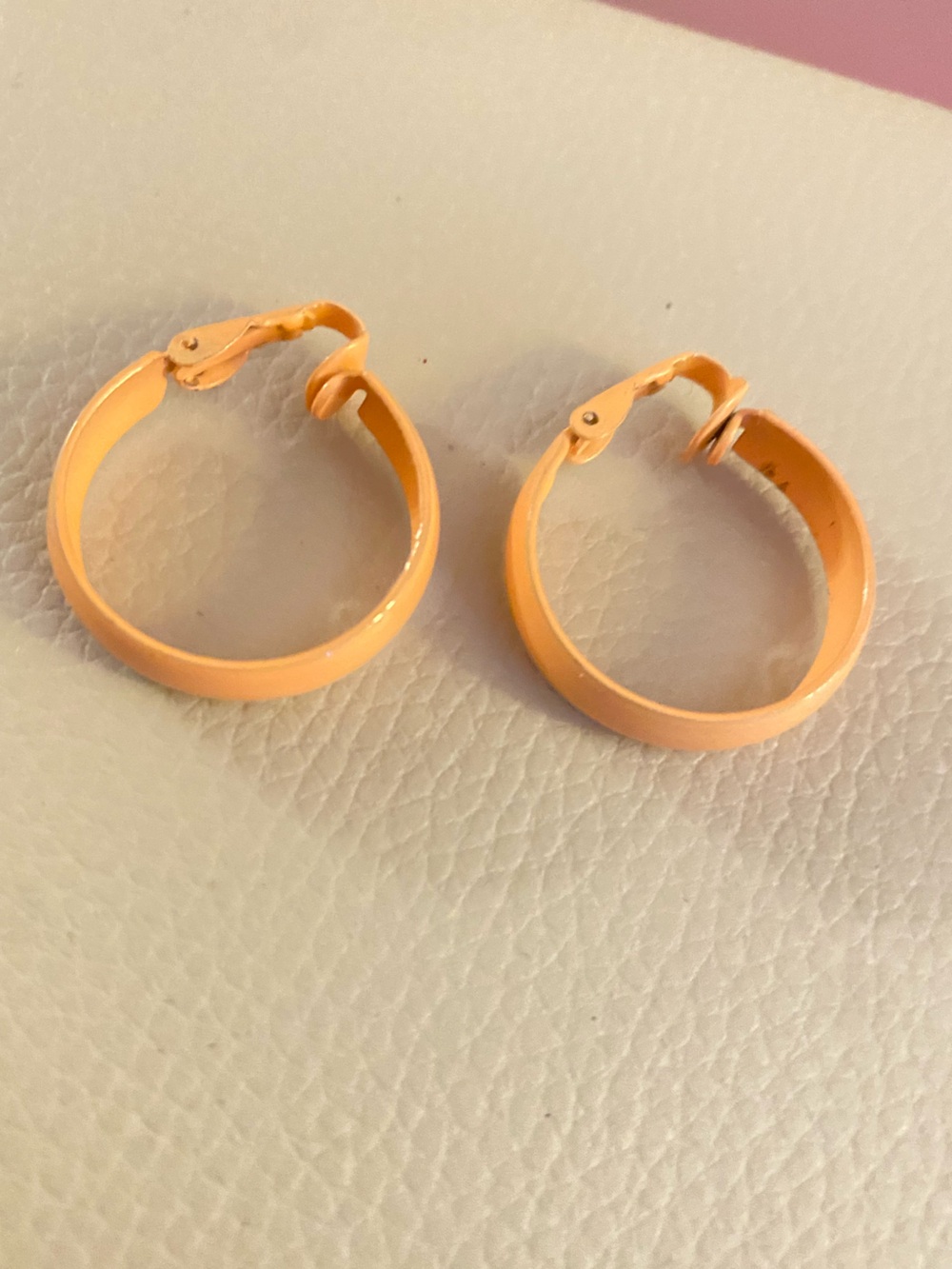 Vintage (80’s) Peach Hoop Earrings - Women Jewelry